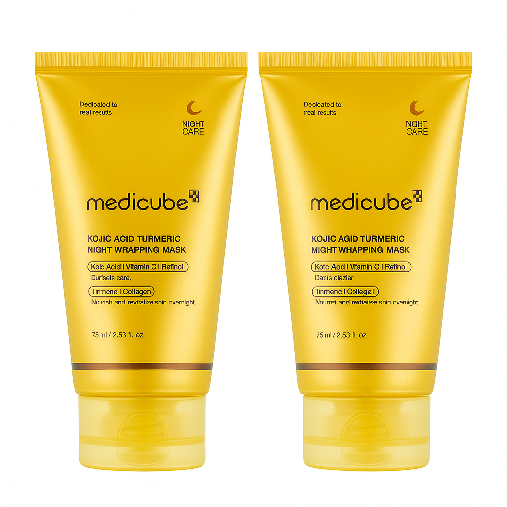 Overnight face mask with kojic acid and turmeric that brightens, hydrates, and renews skin while you sleep, revealing a radiant and even complexion.