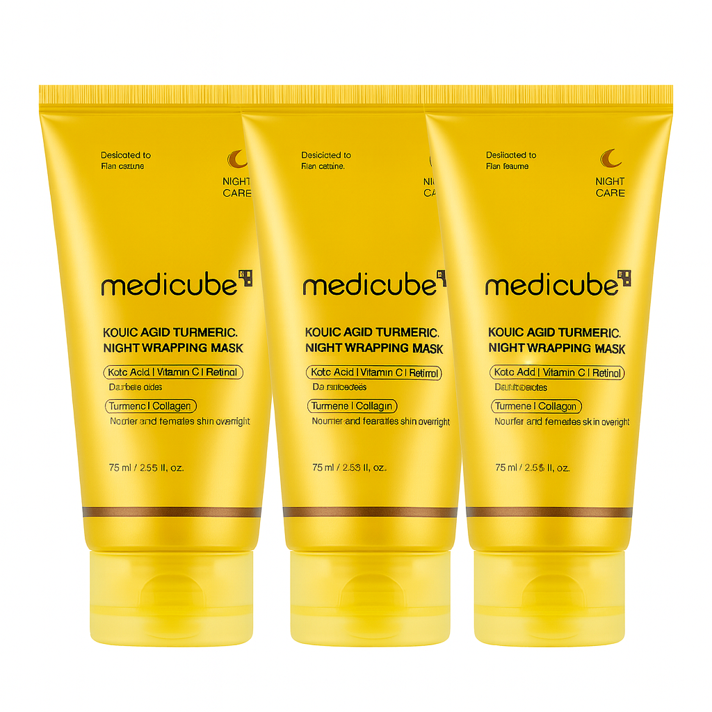 Overnight face mask with kojic acid and turmeric that brightens, hydrates, and renews skin while you sleep, revealing a radiant and even complexion.
