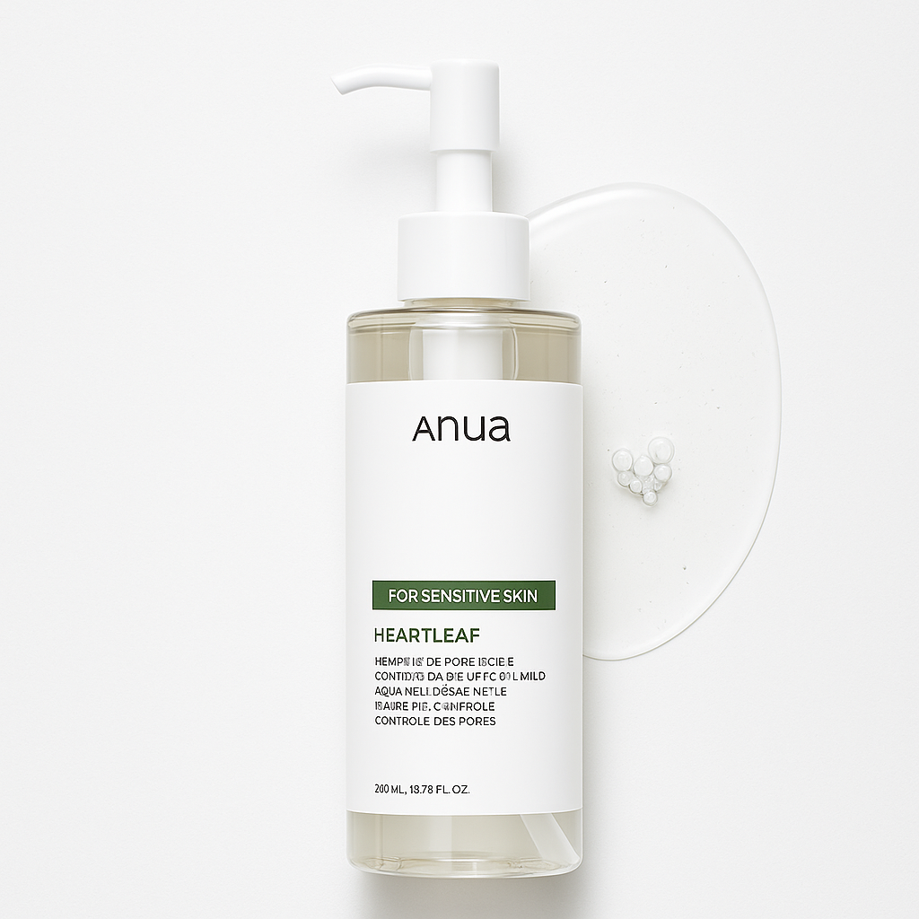 Gentle cleansing oil with Heartleaf extract that removes makeup and impurities while soothing sensitive skin and refining pores for a soft, hydrated finish.