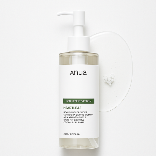 Gentle cleansing oil with Heartleaf extract that removes makeup and impurities while soothing sensitive skin and refining pores for a soft, hydrated finish.