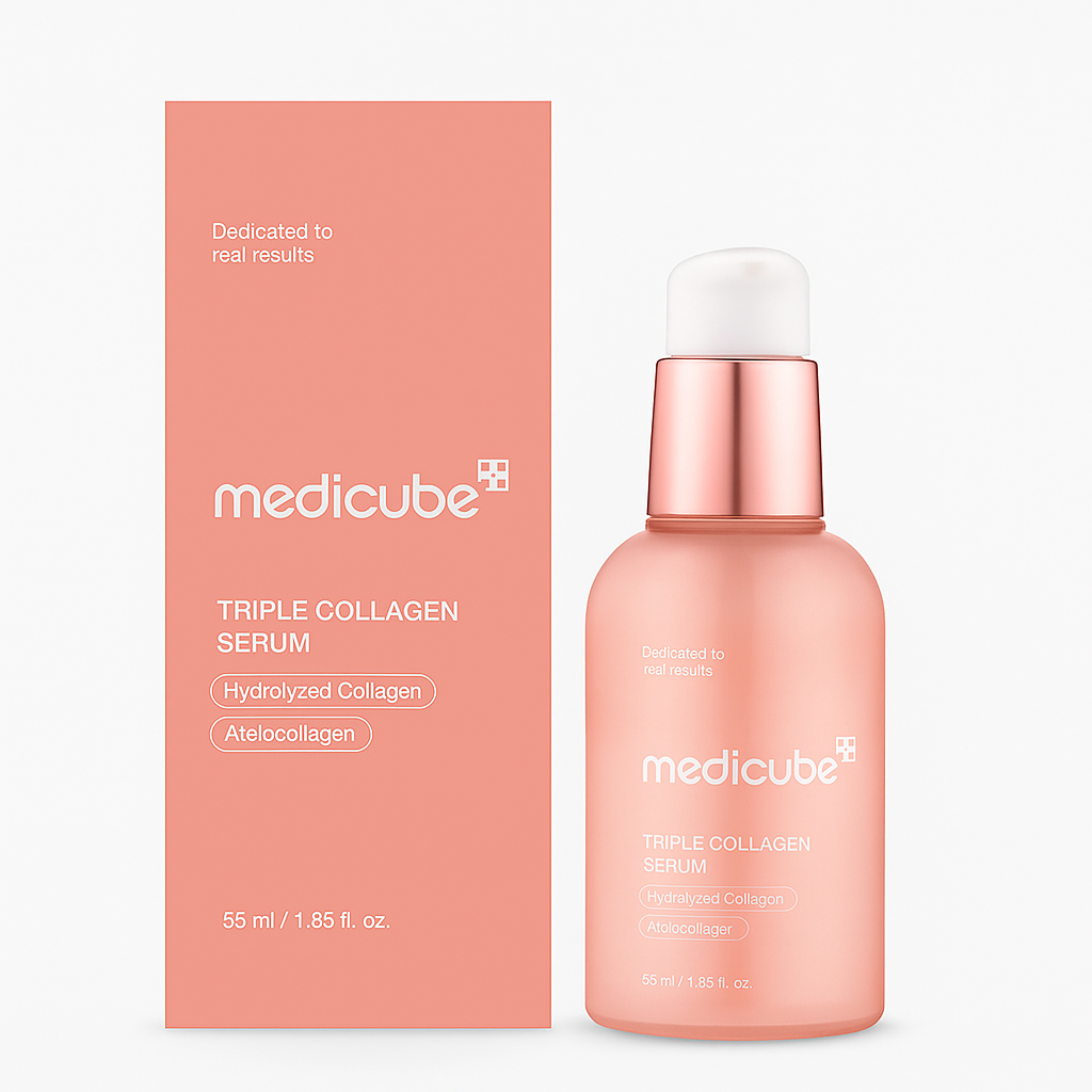 Firming serum with triple collagen and peptides that deeply hydrates, improves elasticity, and restores youthful glow for smoother, radiant skin.