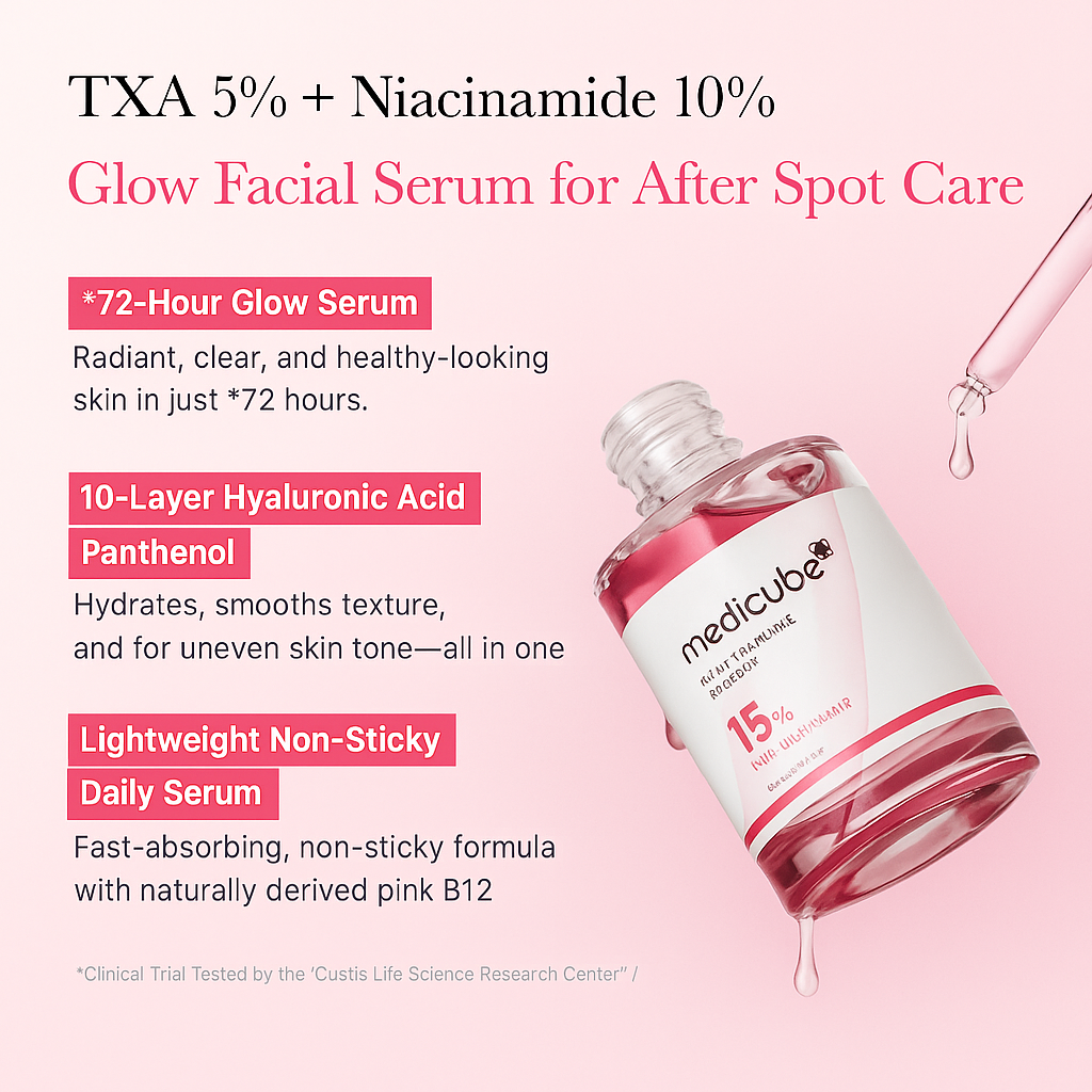 Brightening serum with 15% TXA and niacinamide that fades dark spots, evens tone, and restores skin clarity for a luminous, healthy complexion.