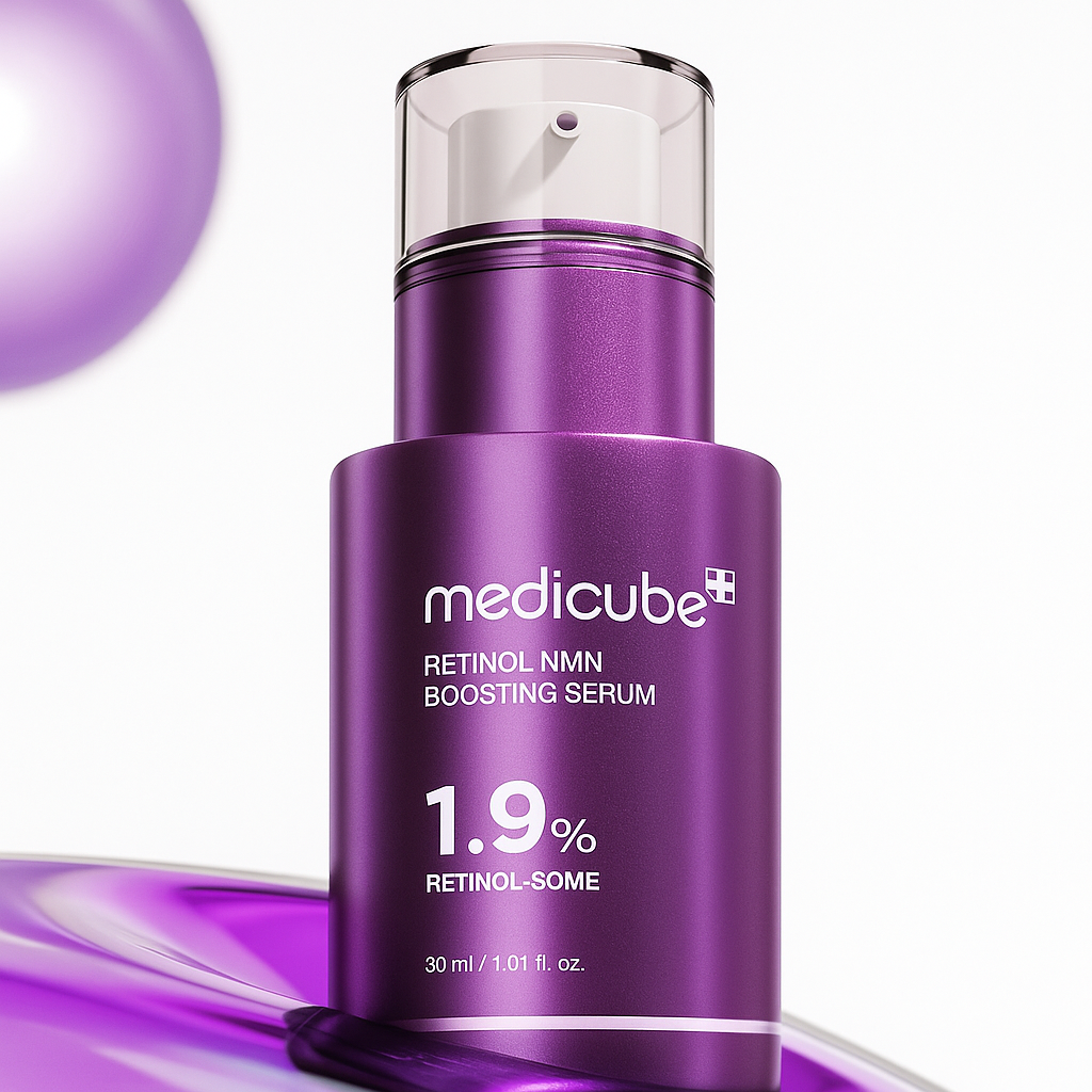 Anti-aging retinol serum with NMN technology that smooths wrinkles, boosts elasticity, and renews skin with fast absorption and gentle hydration.