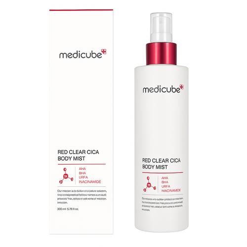 Body mist with AHA, BHA, and Cica that calms redness, clears acne, and refreshes skin with lightweight hydration for a smooth, balanced appearance.