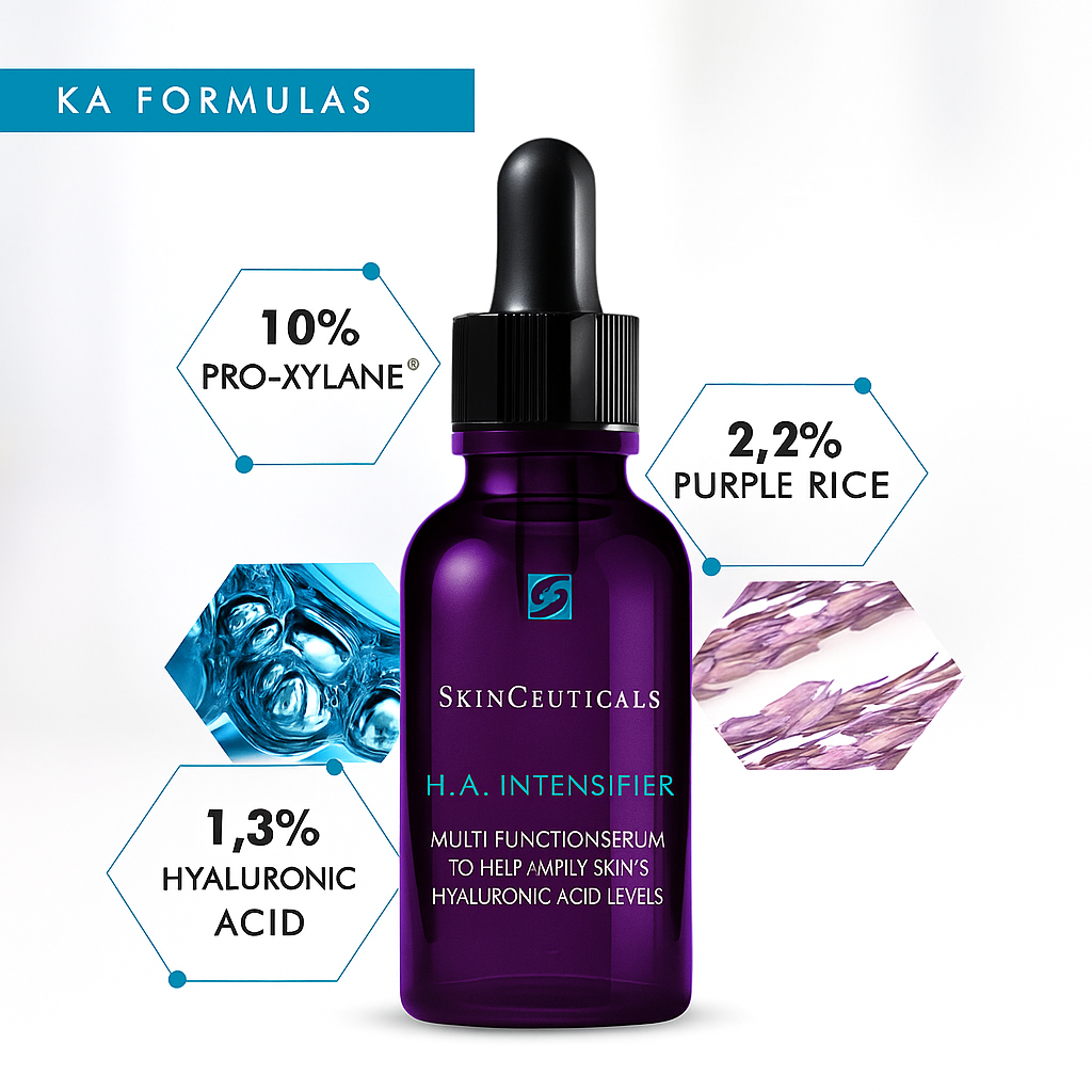 Hydrating and firming serum with hyaluronic acid, Proxylane, and botanical extracts that plumps, smooths, and restores skin elasticity.