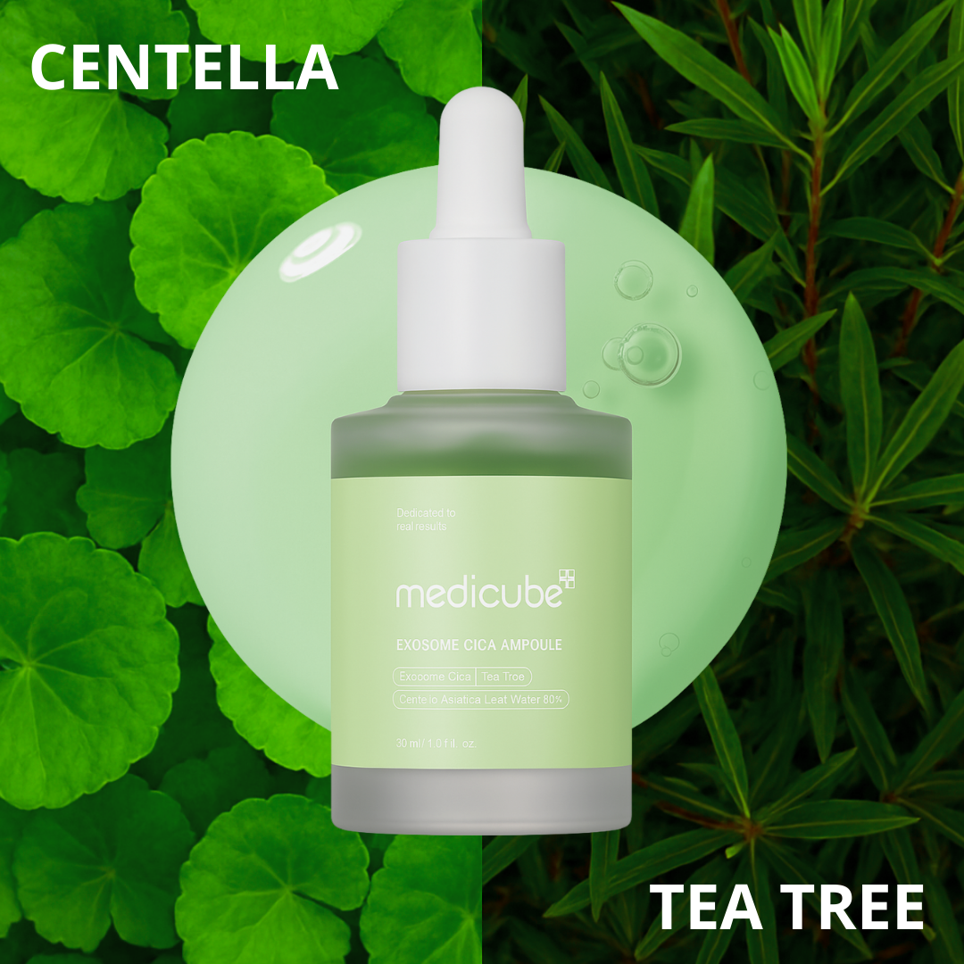 Calming ampoule with exosomes and Cica that soothes irritation, reduces redness, and strengthens the skin barrier for balanced, hydrated, healthy skin.