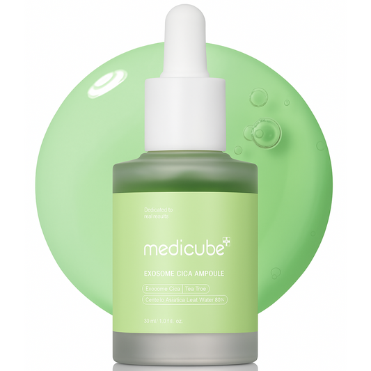 Calming ampoule with exosomes and Cica that soothes irritation, reduces redness, and strengthens the skin barrier for balanced, hydrated, healthy skin.