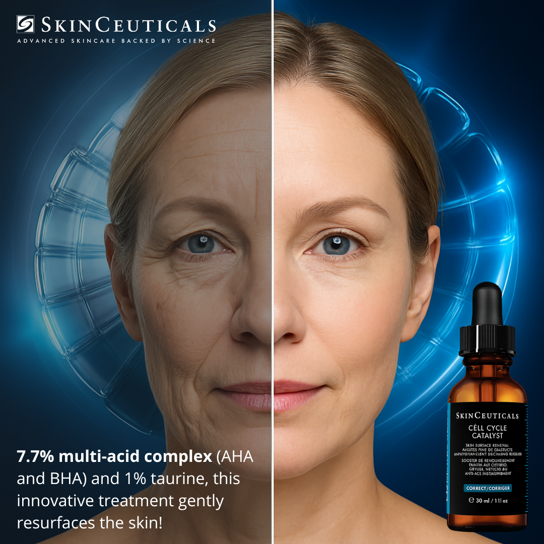 Anti-aging serum with AHA, BHA, and taurine that renews skin cells, smooths texture, refines tone, and boosts radiance without irritation.