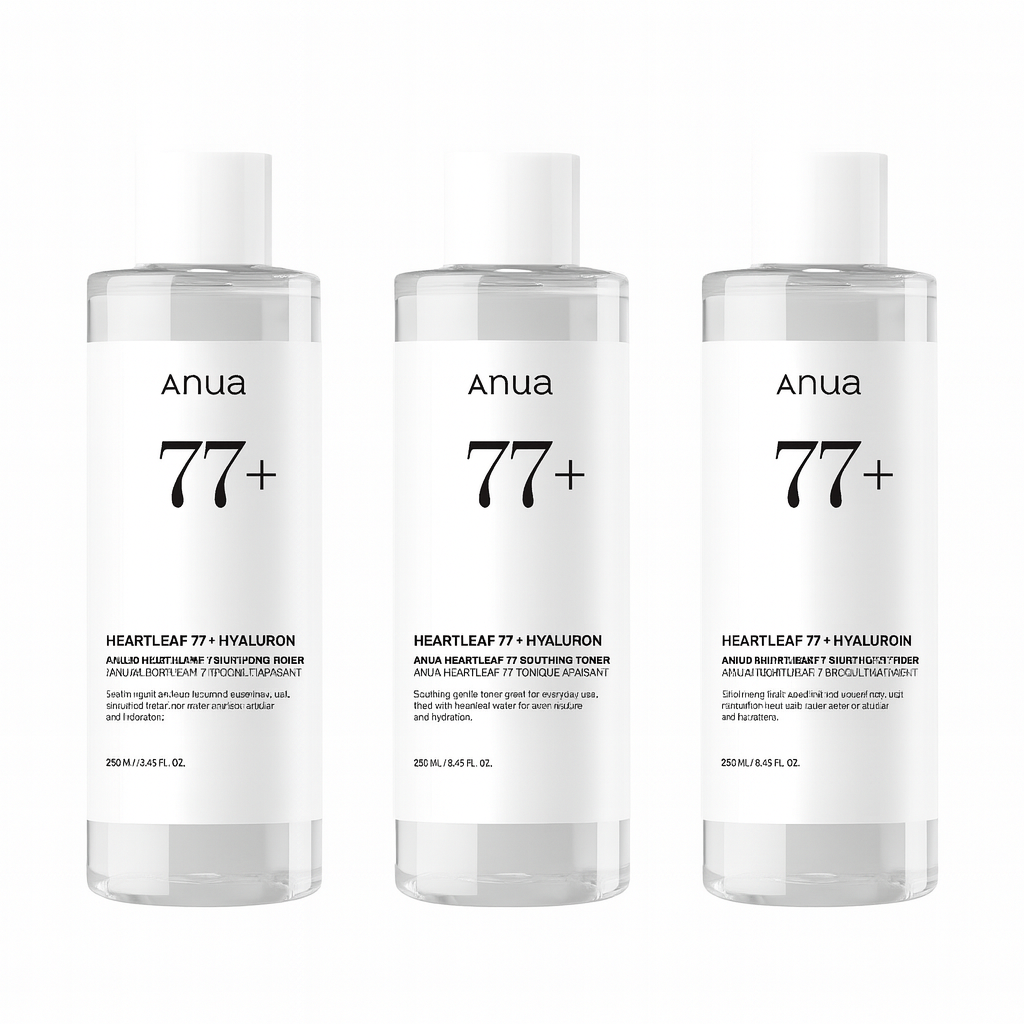 Soothing toner with 77% Heartleaf extract and Hyaluronic Acid that calms redness, hydrates deeply, and balances the skin for daily use.