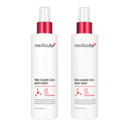 Body mist with AHA, BHA, and Cica that calms redness, clears acne, and refreshes skin with lightweight hydration for a smooth, balanced appearance.